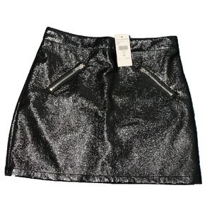 NEW Fashion Nova black mini skirt shiny pleather